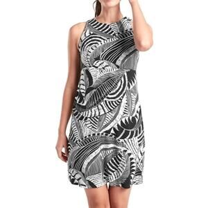 Athleta Womens Santorini Dress Large Black Printed Pullover Comfort